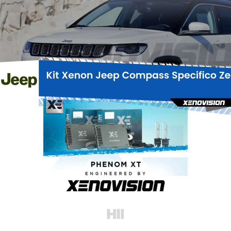 <strong>Kit Xenon </strong><strong>H11 </strong><strong>Professionale</strong> per Jeep Compass MK49 (2011 - 2016). Taglio di luce perfetto, zero spie e riverberi. Leggendaria elettronica Canbus Xenovision. Qualità Massima Garantita.
