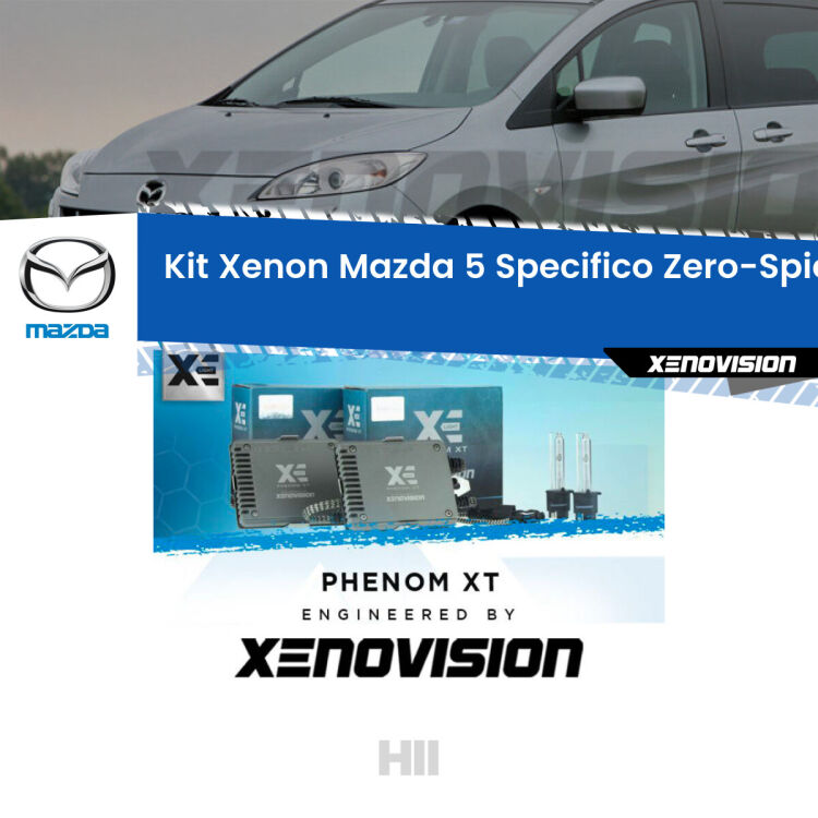 <strong>Kit Xenon </strong><strong>H11 </strong><strong>Professionale</strong> per Mazda 5 CW (2010 in poi). Taglio di luce perfetto, zero spie e riverberi. Leggendaria elettronica Canbus Xenovision. Qualità Massima Garantita.
