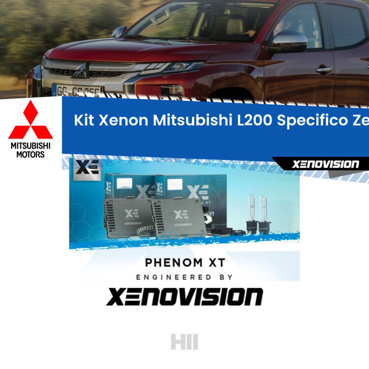 <strong>Kit Xenon </strong><strong>H11 </strong><strong>Professionale</strong> per Mitsubishi L200 Mk4 (a parabola doppia). Taglio di luce perfetto, zero spie e riverberi. Leggendaria elettronica Canbus Xenovision. Qualità Massima Garantita.