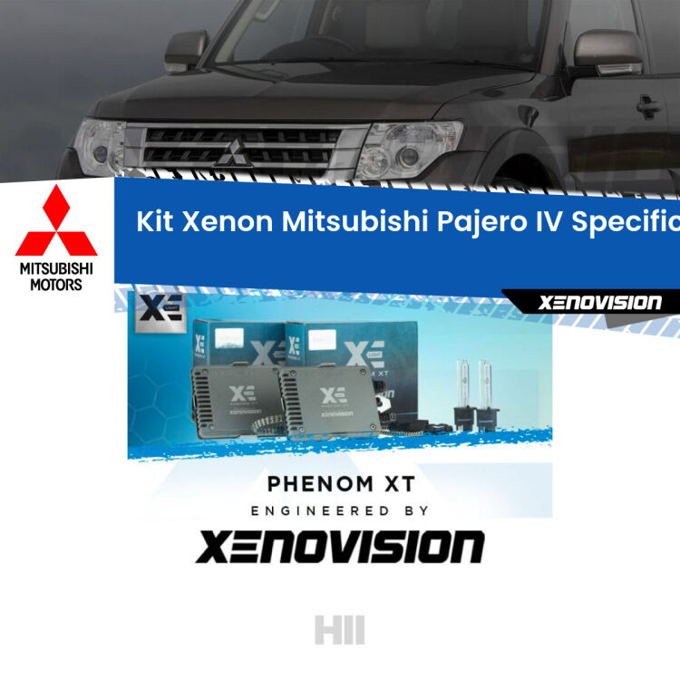 <strong>Kit Xenon </strong><strong>H11 </strong><strong>Professionale</strong> per Mitsubishi Pajero IV V80 (2007 - 2021). Taglio di luce perfetto, zero spie e riverberi. Leggendaria elettronica Canbus Xenovision. Qualità Massima Garantita.