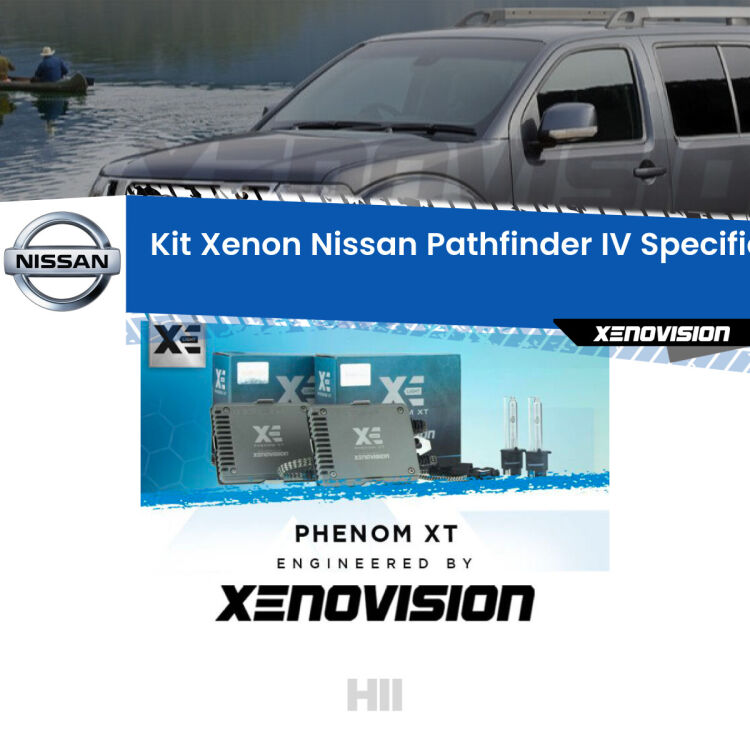 <strong>Kit Xenon </strong><strong>H11 </strong><strong>Professionale</strong> per Nissan Pathfinder IV R52 (2012 in poi). Taglio di luce perfetto, zero spie e riverberi. Leggendaria elettronica Canbus Xenovision. Qualità Massima Garantita.
