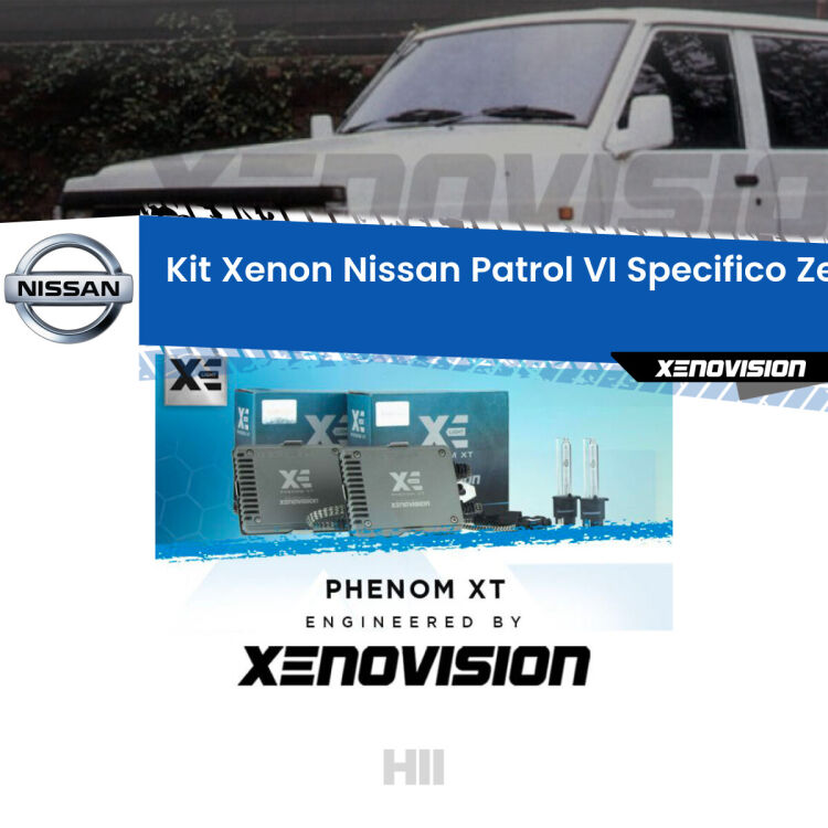 <strong>Kit Xenon </strong><strong>H11 </strong><strong>Professionale</strong> per Nissan Patrol VI Y62 (2010 in poi). Taglio di luce perfetto, zero spie e riverberi. Leggendaria elettronica Canbus Xenovision. Qualità Massima Garantita.