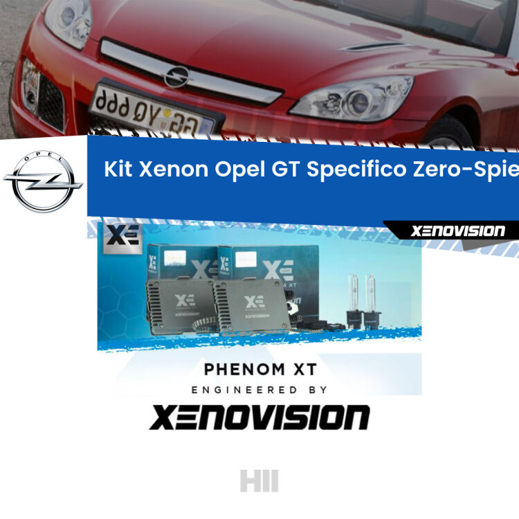 <strong>Kit Xenon </strong><strong>H11 </strong><strong>Professionale</strong> per Opel GT M07 (2007 - 2011). Taglio di luce perfetto, zero spie e riverberi. Leggendaria elettronica Canbus Xenovision. Qualità Massima Garantita.
