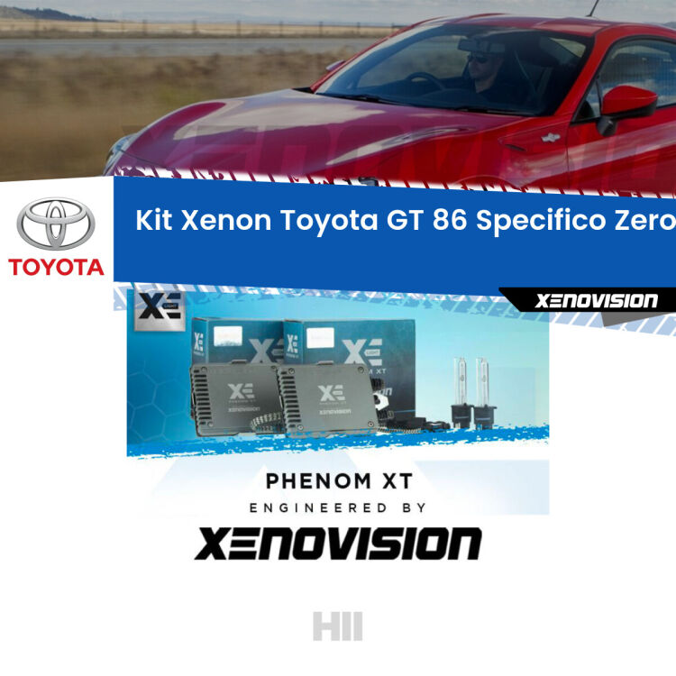 <strong>Kit Xenon </strong><strong>H11 </strong><strong>Professionale</strong> per Toyota GT 86 ZN6 (2012 - 2020). Taglio di luce perfetto, zero spie e riverberi. Leggendaria elettronica Canbus Xenovision. Qualità Massima Garantita.