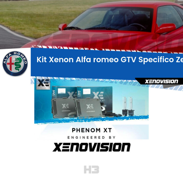 0 H3: Kit Xenon Alfa romeo GTV Specifico Zero-Spie <strong>Kit Xenon </strong><strong>H3 </strong><strong>Professionale</strong> per Alfa romeo GTV. Taglio di luce perfetto, zero spie e riverberi. Leggendaria elettronica Canbus Xenovision. Qualità Massima Garantita.