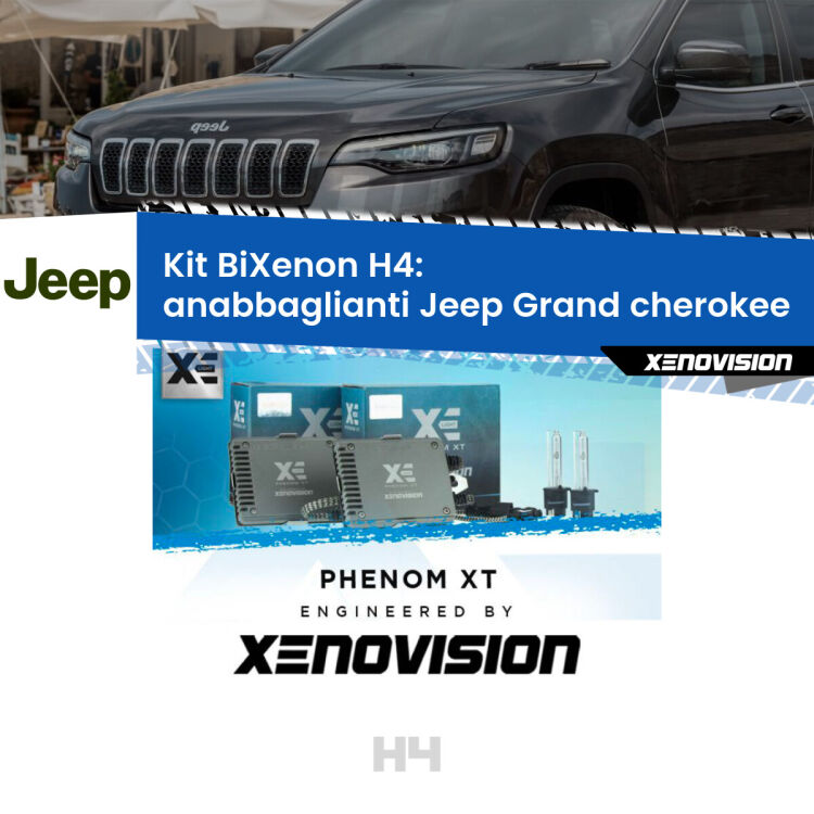 Kit Bixenon professionale H4 per Jeep Grand cherokee   ZJ (1993 - 1998). Taglio di luce perfetto, zero spie e riverberi. Leggendaria elettronica Canbus Xenovision. Qualità Massima Garantita.