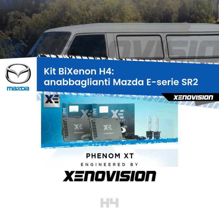 Kit Bixenon professionale H4 per Mazda E-serie SR2 (1985 - 2003). Taglio di luce perfetto, zero spie e riverberi. Leggendaria elettronica Canbus Xenovision. Qualità Massima Garantita.