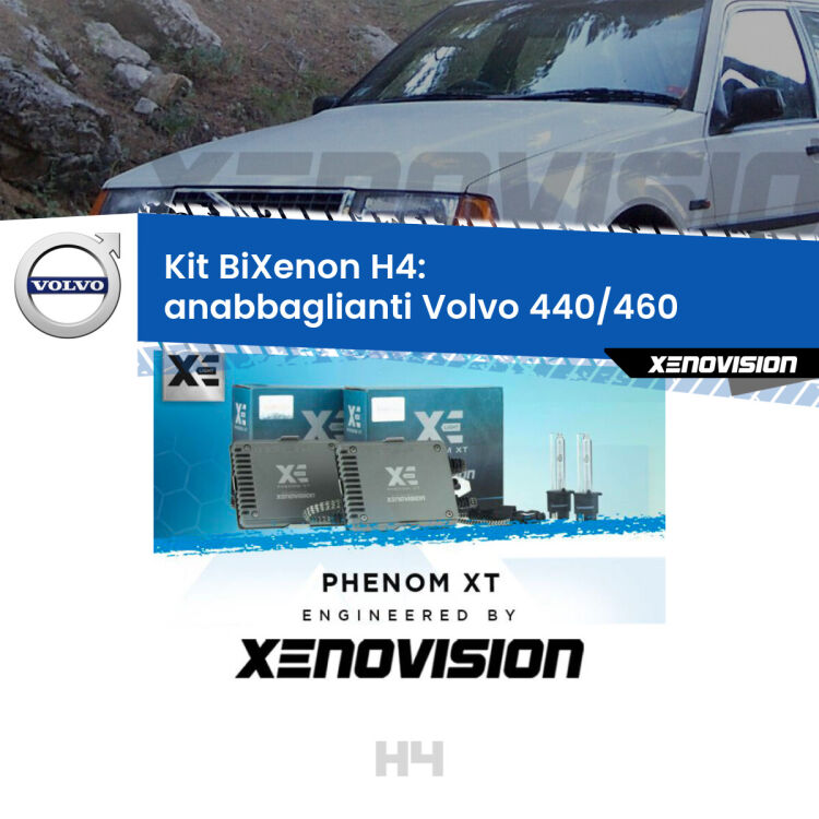 Kit Bixenon professionale H4 per Volvo 440/460  (1988 - 1996). Taglio di luce perfetto, zero spie e riverberi. Leggendaria elettronica Canbus Xenovision. Qualità Massima Garantita.