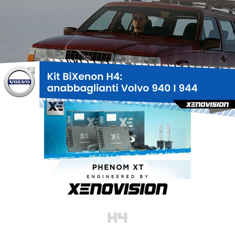 Kit Bixenon professionale H4 per Volvo 940 I 944 (1990 - 1994). Taglio di luce perfetto, zero spie e riverberi. Leggendaria elettronica Canbus Xenovision. Qualità Massima Garantita.