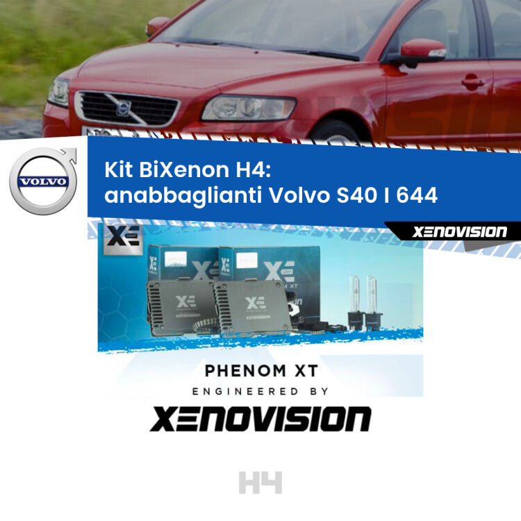 Kit Bixenon professionale H4 per Volvo S40 I 644 (a parabola singola). Taglio di luce perfetto, zero spie e riverberi. Leggendaria elettronica Canbus Xenovision. Qualità Massima Garantita.