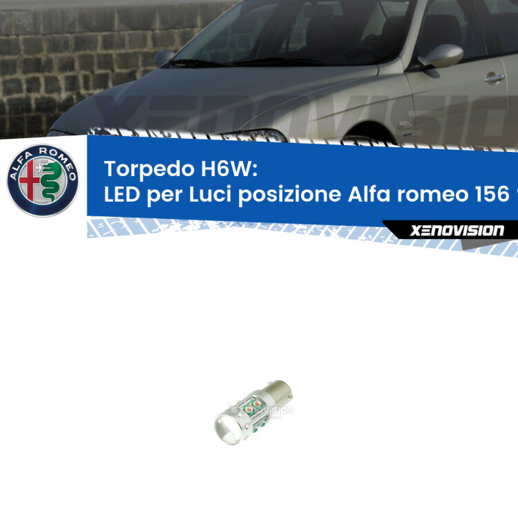0 H6W: LED per Luci posizione Alfa romeo 156 932 (1997 - 2005) Lampadina LED H6W per <strong>luci posizione Alfa romeo 156 932</strong> (1997 - 2005) con 10 chip Led CREE da 5W ciascuno. lluminazione poderosa a 360 gradi, luminosità incredibile. Qualità Massima Garantita.