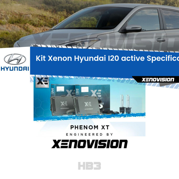<strong>Kit Xenon&nbsp;</strong><strong>HB3&nbsp;</strong><strong>Professionale</strong>&nbsp;per Hyundai I20 active. Taglio di luce perfetto, zero spie e riverberi. Leggendaria elettronica Canbus Xenovision. Qualit&agrave; Massima Garantita.