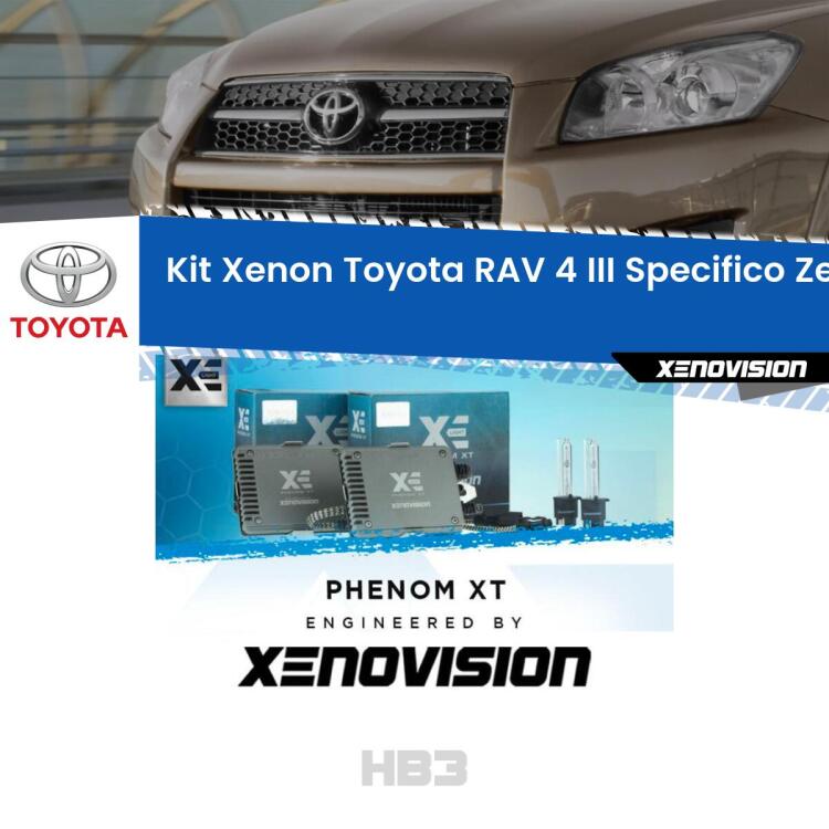 <strong>Kit Xenon </strong><strong>HB3 </strong><strong>Professionale</strong> per Toyota RAV 4 III. Taglio di luce perfetto, zero spie e riverberi. Leggendaria elettronica Canbus Xenovision. Qualità Massima Garantita.