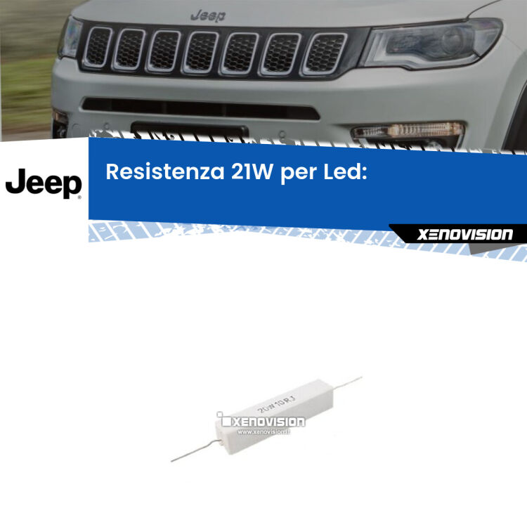 <p>Resistenza ceramica da 20W perfetta per spegnere la spia su Freccia posteriore Compass II quando monti alcune lampadine led. Simulando l'assorbimento di una lampada a incandescenza 21Watt, spegne la spia. Occorre una resistenza per ciascuna lampadina led, da collegare in parallelo.</p>
<p> </p>