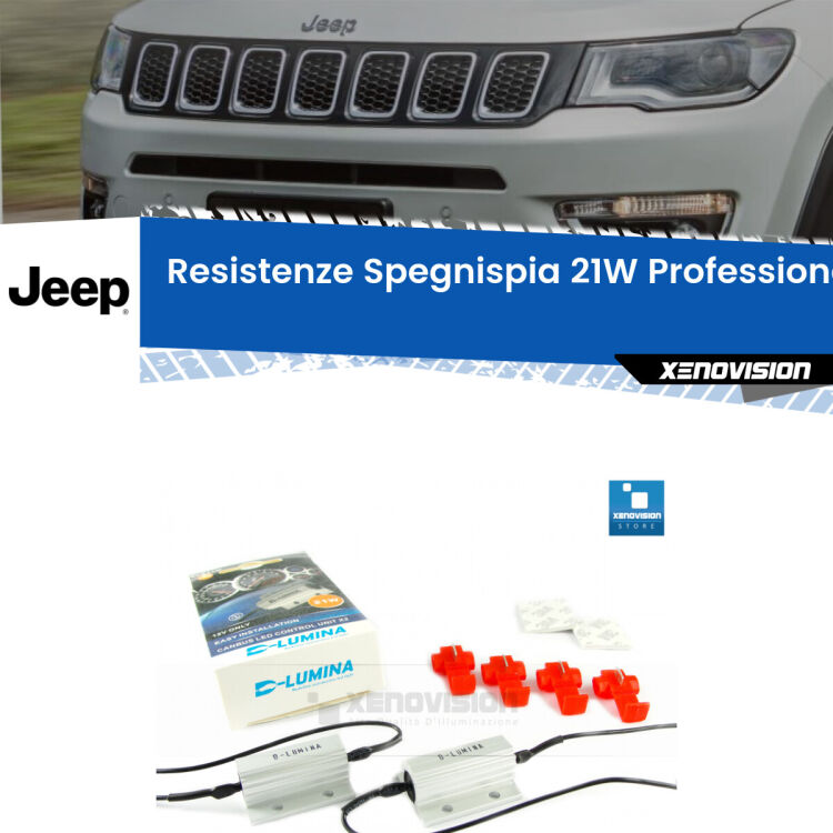 Coppia resistenze spegnispia per Freccia posteriore Compass 2017 in poi. Professionali, con dissipatore in metallo. Da collegare in parallelo.