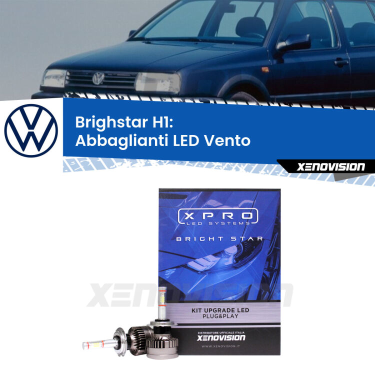 <strong>Kit LED abbaglianti per VW Vento1</strong>  a parabola doppia. </strong>Due lampade Canbus H1 Brightstar da 22,000 Lumen. Qualità Massima.