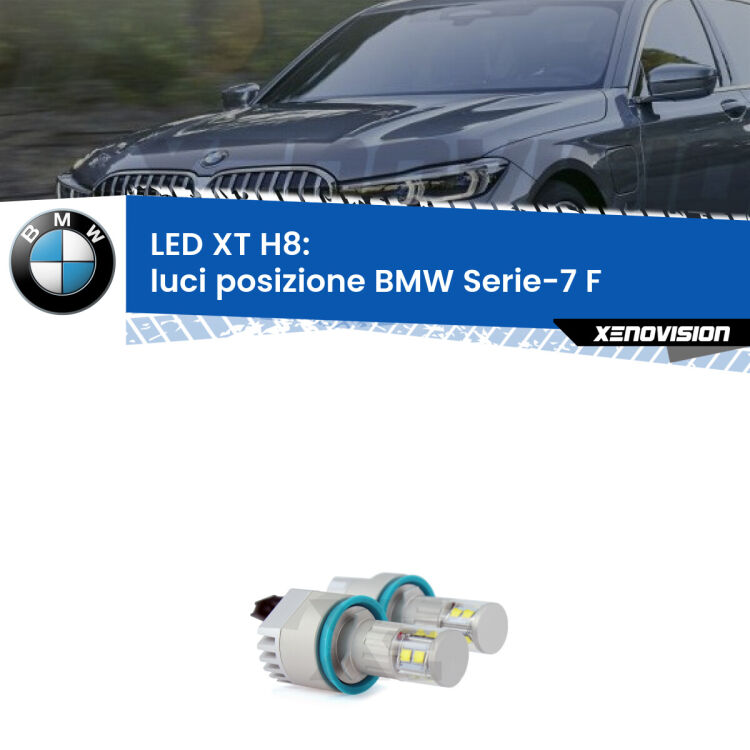 <strong>Kit LED Angel Eyes H8 per BMW Serie-7</strong> F 2009-2012. Due lampadine <strong>Plug&play</strong> canbus luce bianca specifiche per angel eyes H8.