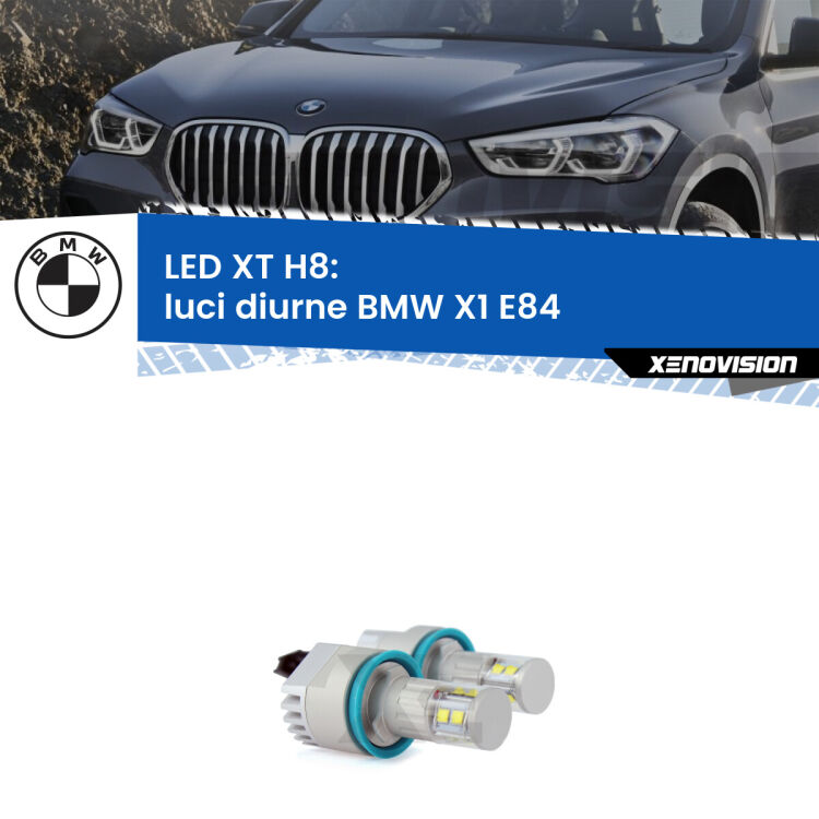 0 Kit Angel Eyes LED H8 per BMW X1 E84 2009 - 2015 <strong>Kit LED Angel Eyes H8 per BMW X1</strong> E84 2009 - 2015. Due lampadine <strong>Plug&play</strong> canbus luce bianca specifiche per angel eyes H8.