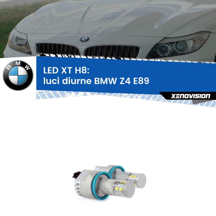 <strong>Kit LED Angel Eyes H8 per BMW Z4</strong> E89 2009 - 2016. Due lampadine <strong>Plug&play</strong> canbus luce bianca specifiche per angel eyes H8.