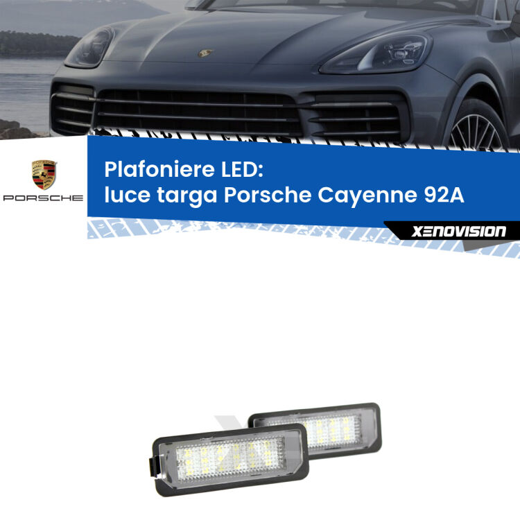 0 Kit Plafoniere LED Luce Targa per Porsche Cayenne 92A 2010 - 2014 Kit plafoniere LED Luce Targa specifiche per Porsche Cayenne 92A 2010 - 2014. Zero spie. Qualità Massima sul mercato, estremamente luminose.