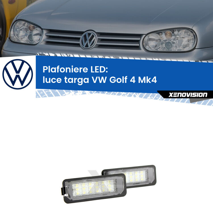 Kit plafoniere LED Luce Targa specifiche per VW Golf 4 Mk4 1997 - 2005. Qualità Massima sul mercato, estremamente luminose.