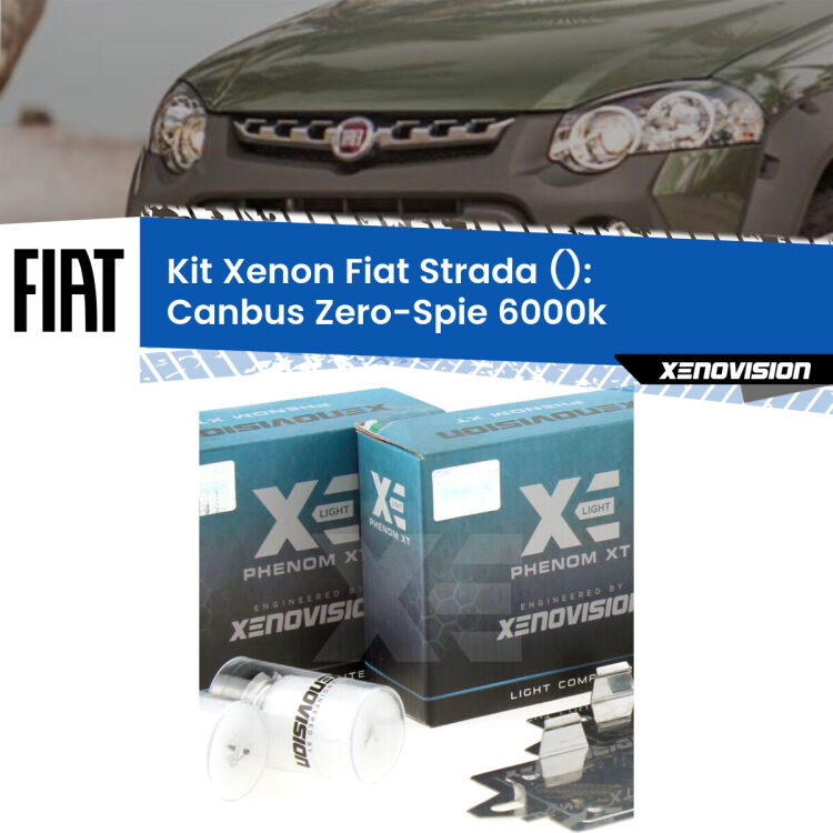 0 Kit Xenon Fiat Strada ((a parabola doppia)) H1 Canbus <strong>Kit Xenon </strong><strong>H1 </strong><strong>Professionale</strong> per fari anabbaglianti Fiat Strada ((a parabola doppia)). Taglio di luce perfetto, zero riverberi. Canbus zero spie. Qualità Massima Garantita.