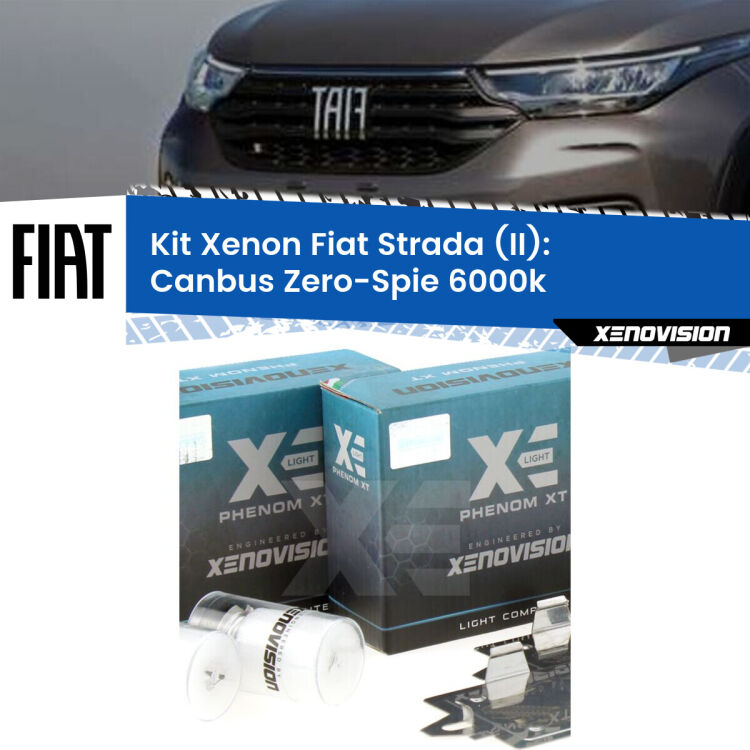 0 Kit Xenon Fiat Strada II ((1º restyling)) H1 Canbus <strong>Kit Xenon </strong><strong>H1 </strong><strong>Professionale</strong> per fari anabbaglianti Fiat Strada II ((1º restyling)). Taglio di luce perfetto, zero riverberi. Canbus zero spie. Qualità Massima Garantita.
