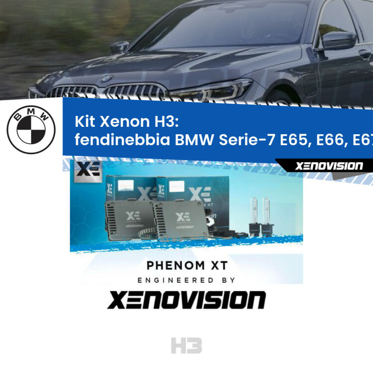 0 Kit Xenon H3 Canbus per Fendinebbia BMW Serie-7 E65, E66, E67 2001 - 2005 <strong>Kit Xenon H3 Professionale per fendinebbia BMW Serie-7 </strong> E65, E66, E67 2001 - 2005. Taglio di luce perfetto, zero spie e riverberi. Leggendaria elettronica Canbus Xenovision. Qualità Massima Garantita.