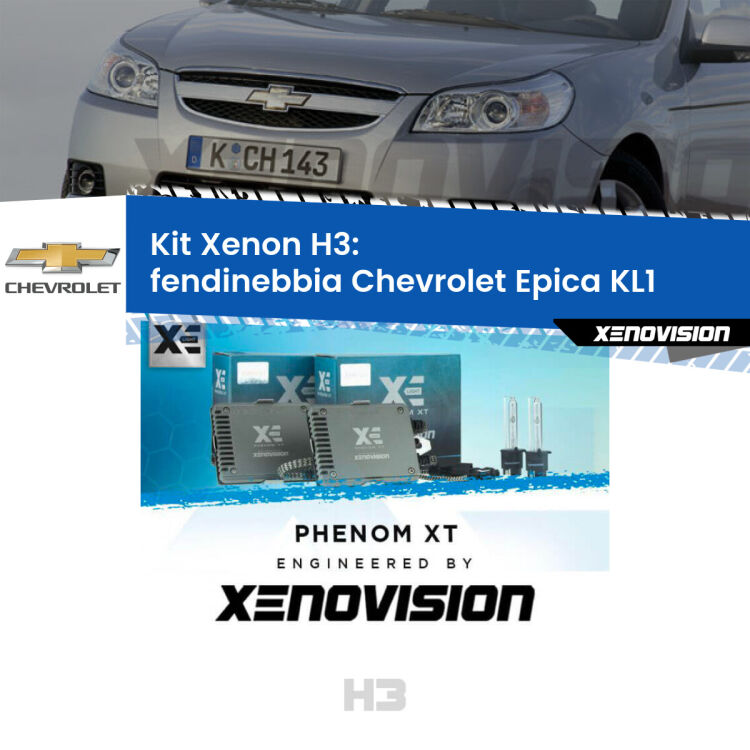 <strong>Kit Xenon H3 Professionale per fendinebbia Chevrolet Epica </strong> KL1 2005 - 2011. Taglio di luce perfetto, zero spie e riverberi. Leggendaria elettronica Canbus Xenovision. Qualità Massima Garantita.