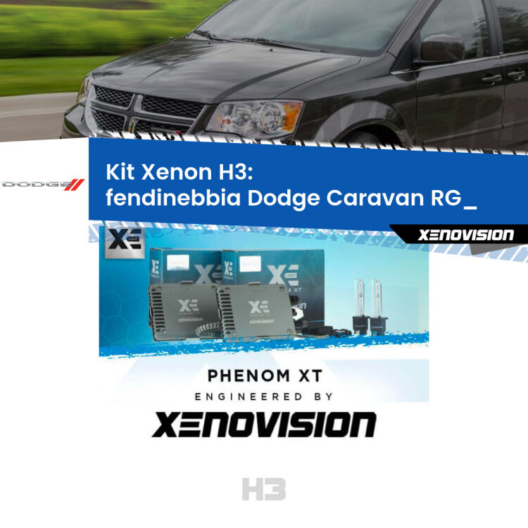 <strong>Kit Xenon H3 Professionale per fendinebbia Dodge Caravan </strong> RG_ 2000 - 2007. Taglio di luce perfetto, zero spie e riverberi. Leggendaria elettronica Canbus Xenovision. Qualità Massima Garantita.