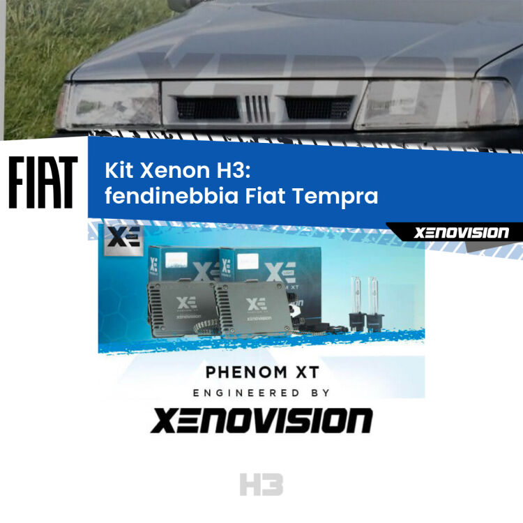 Kit Xenon H3 Canbus per Fendinebbia Fiat Tempra  1990 - 1996 <strong>Kit Xenon H3 Professionale per fendinebbia Fiat Tempra </strong>  1990 - 1996. Taglio di luce perfetto, zero spie e riverberi. Leggendaria elettronica Canbus Xenovision. Qualità Massima Garantita.
