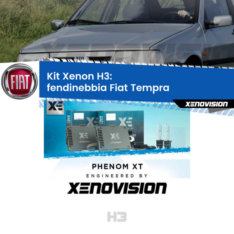 <strong>Kit Xenon H3 Professionale per fendinebbia Fiat Tempra </strong>  1990 - 1996. Taglio di luce perfetto, zero spie e riverberi. Leggendaria elettronica Canbus Xenovision. Qualità Massima Garantita.