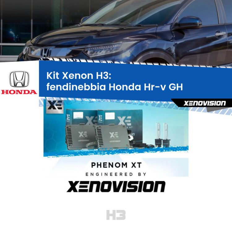 <strong>Kit Xenon H3 Professionale per fendinebbia Honda Hr-v </strong> GH 1998 - 2012. Taglio di luce perfetto, zero spie e riverberi. Leggendaria elettronica Canbus Xenovision. Qualità Massima Garantita.
