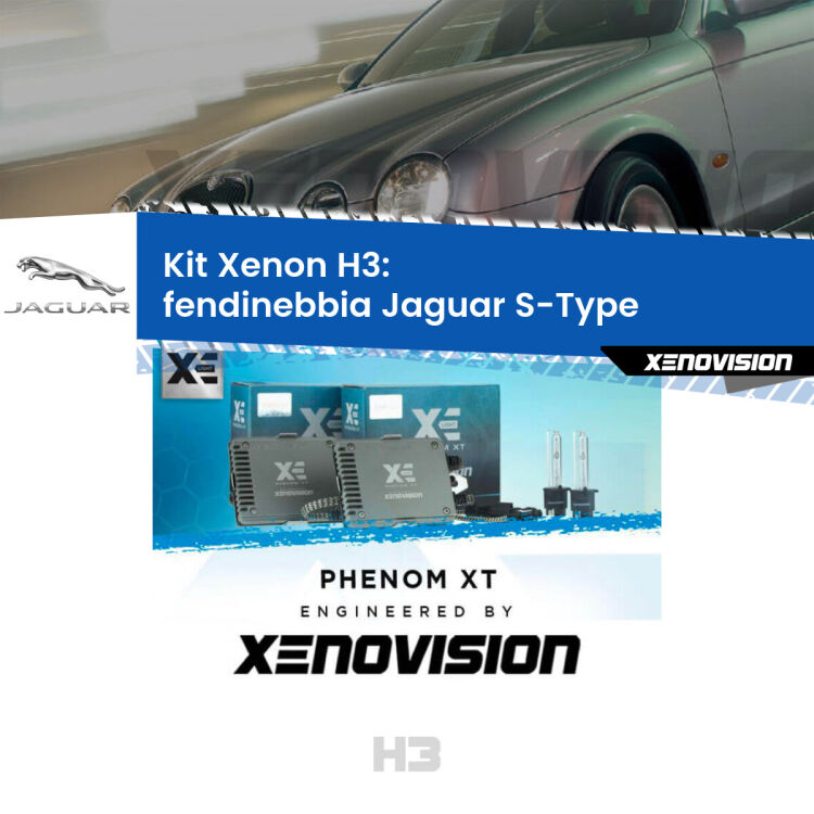 <strong>Kit Xenon H3 Professionale per fendinebbia Jaguar S-Type </strong>  1999 - 2007. Taglio di luce perfetto, zero spie e riverberi. Leggendaria elettronica Canbus Xenovision. Qualità Massima Garantita.