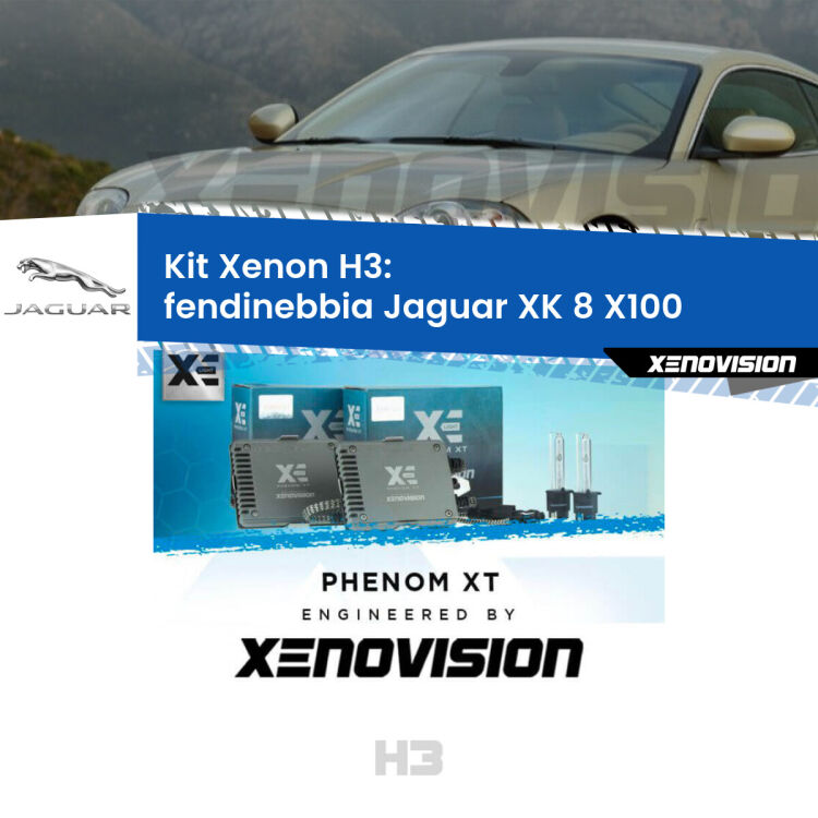 <strong>Kit Xenon H3 Professionale per fendinebbia Jaguar XK 8 </strong> X100 1996 - 2005. Taglio di luce perfetto, zero spie e riverberi. Leggendaria elettronica Canbus Xenovision. Qualità Massima Garantita.