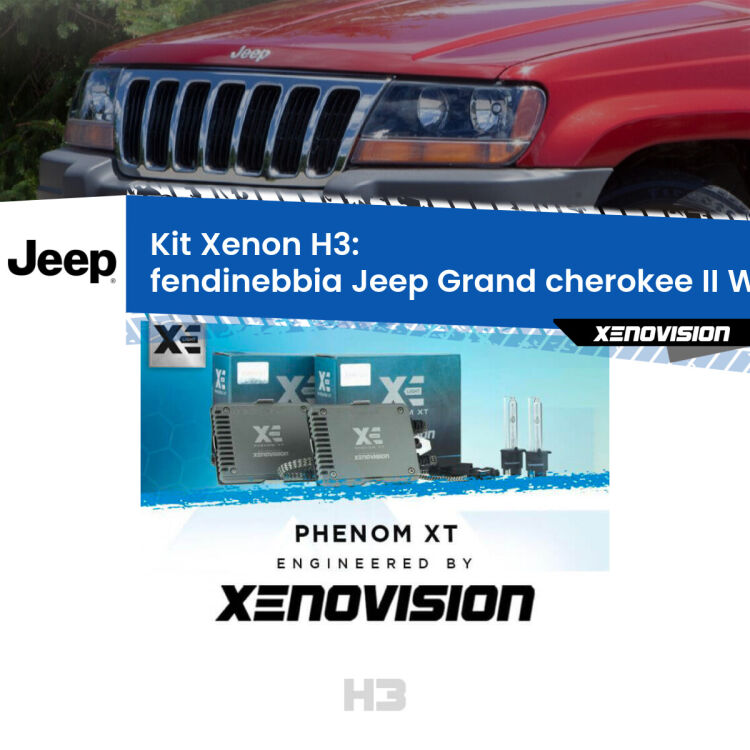 Kit Xenon H3 Canbus per Fendinebbia Jeep Grand cherokee II WJ, WG 1999 - 2004 <strong>Kit Xenon H3 Professionale per fendinebbia Jeep Grand cherokee II </strong> WJ, WG 1999 - 2004. Taglio di luce perfetto, zero spie e riverberi. Leggendaria elettronica Canbus Xenovision. Qualità Massima Garantita.