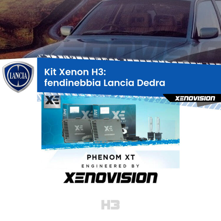 <strong>Kit Xenon H3 Professionale per fendinebbia Lancia Dedra </strong>  1989 - 1999. Taglio di luce perfetto, zero spie e riverberi. Leggendaria elettronica Canbus Xenovision. Qualità Massima Garantita.