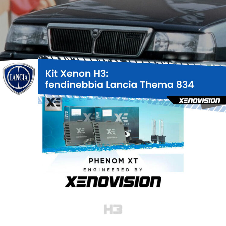 <strong>Kit Xenon H3 Professionale per fendinebbia Lancia Thema </strong> 834 1984 - 1994. Taglio di luce perfetto, zero spie e riverberi. Leggendaria elettronica Canbus Xenovision. Qualità Massima Garantita.
