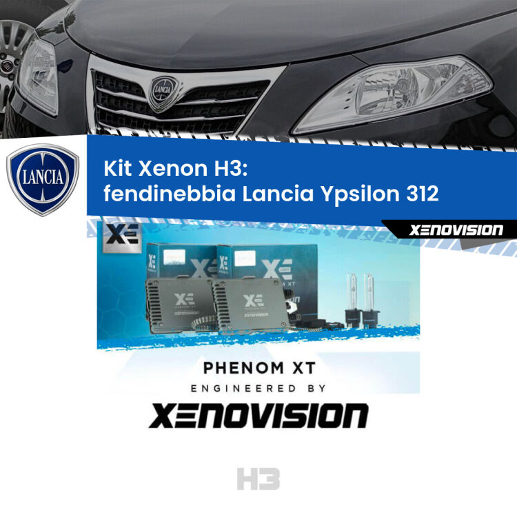 <strong>Kit Xenon H3 Professionale per fendinebbia Lancia Ypsilon </strong> 312 2011 in poi. Taglio di luce perfetto, zero spie e riverberi. Leggendaria elettronica Canbus Xenovision. Qualità Massima Garantita.