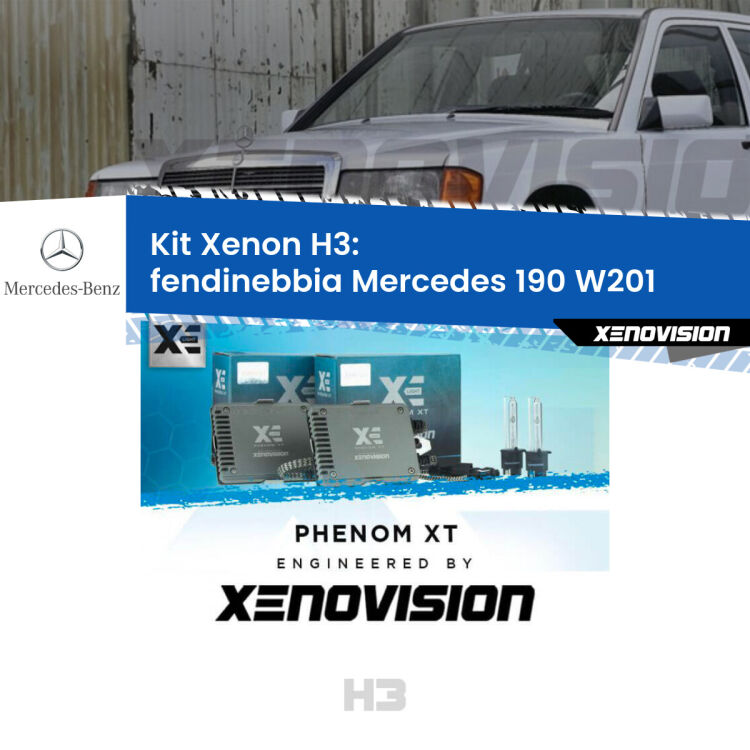 Kit Xenon H3 Canbus per Fendinebbia Mercedes 190 W201 1982 - 1993 <strong>Kit Xenon H3 Professionale per fendinebbia Mercedes 190 </strong> W201 1982 - 1993. Taglio di luce perfetto, zero spie e riverberi. Leggendaria elettronica Canbus Xenovision. Qualità Massima Garantita.