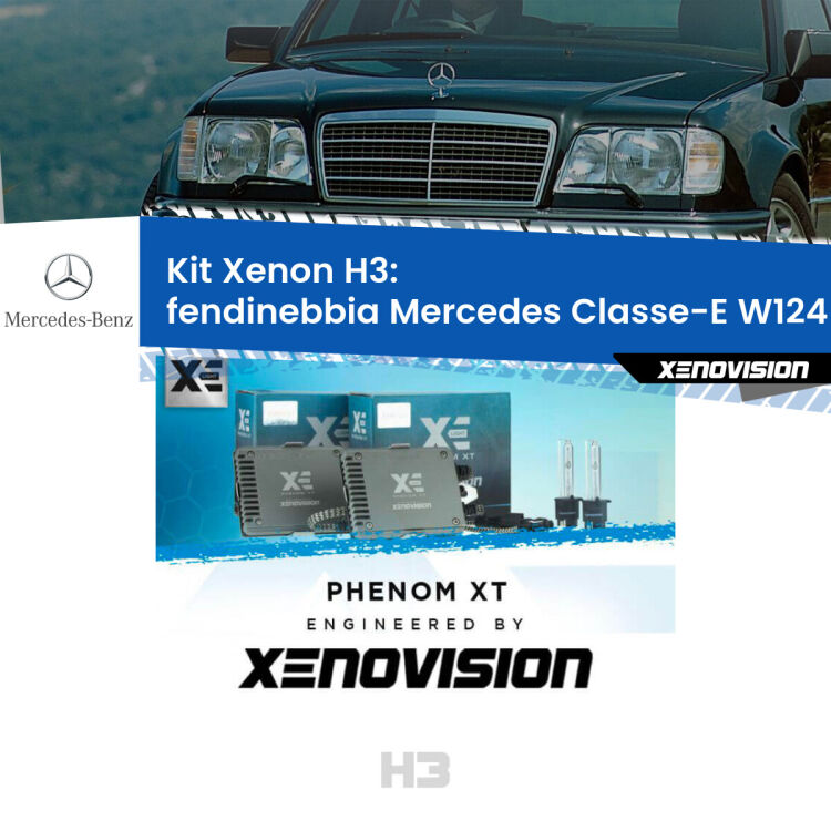<strong>Kit Xenon H3 Professionale per fendinebbia Mercedes Classe-E </strong> W124 1993 - 1995. Taglio di luce perfetto, zero spie e riverberi. Leggendaria elettronica Canbus Xenovision. Qualità Massima Garantita.