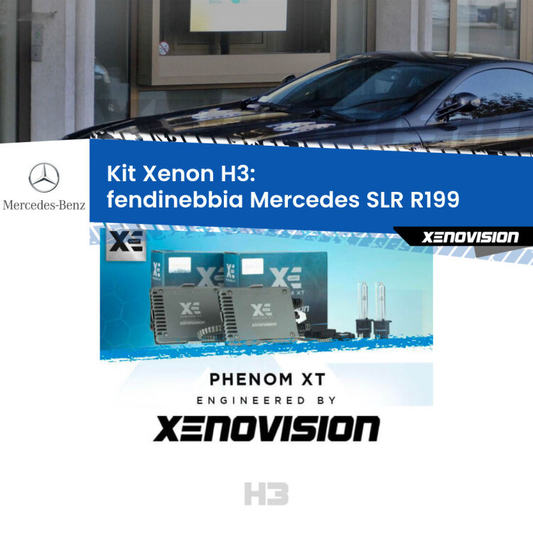 Kit Xenon H3 Canbus per Fendinebbia Mercedes SLR R199 2004 in poi <strong>Kit Xenon H3 Professionale per fendinebbia Mercedes SLR </strong> R199 2004 in poi. Taglio di luce perfetto, zero spie e riverberi. Leggendaria elettronica Canbus Xenovision. Qualità Massima Garantita.