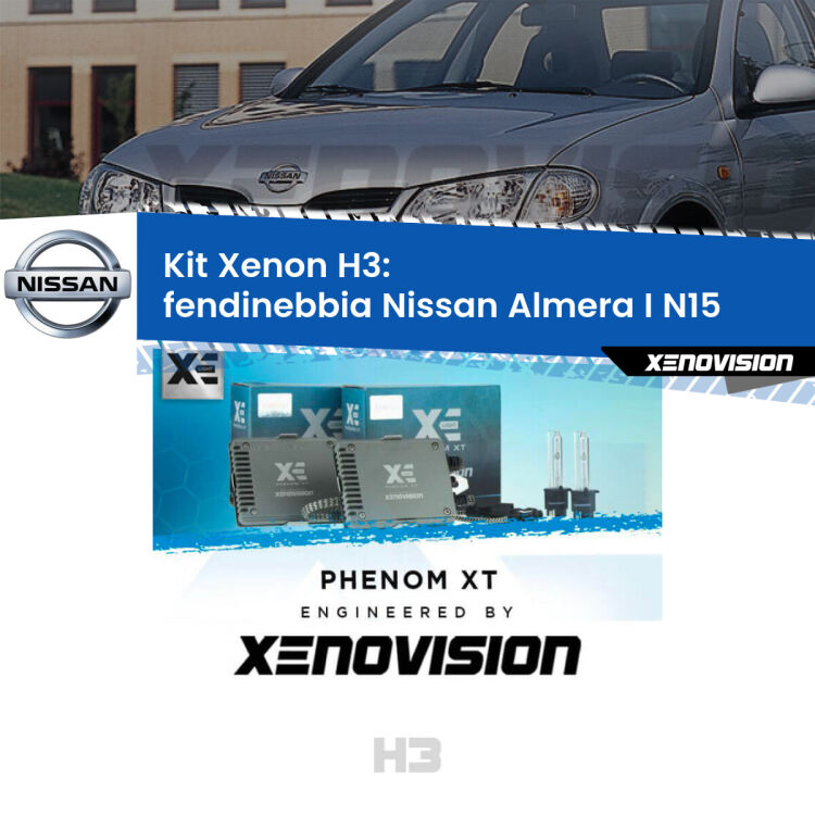 <strong>Kit Xenon H3 Professionale per fendinebbia Nissan Almera I </strong> N15 1995 - 2000. Taglio di luce perfetto, zero spie e riverberi. Leggendaria elettronica Canbus Xenovision. Qualità Massima Garantita.