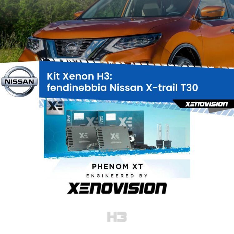 <strong>Kit Xenon H3 Professionale per fendinebbia Nissan X-trail </strong> T30 2001 - 2003. Taglio di luce perfetto, zero spie e riverberi. Leggendaria elettronica Canbus Xenovision. Qualità Massima Garantita.