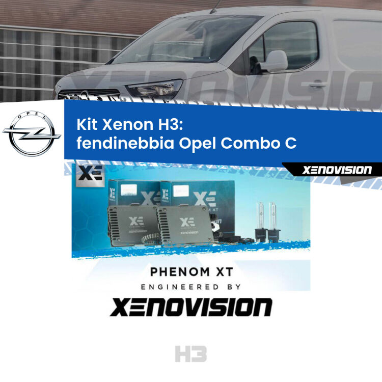 <strong>Kit Xenon H3 Professionale per fendinebbia Opel Combo C </strong>  2001 - 2011. Taglio di luce perfetto, zero spie e riverberi. Leggendaria elettronica Canbus Xenovision. Qualità Massima Garantita.