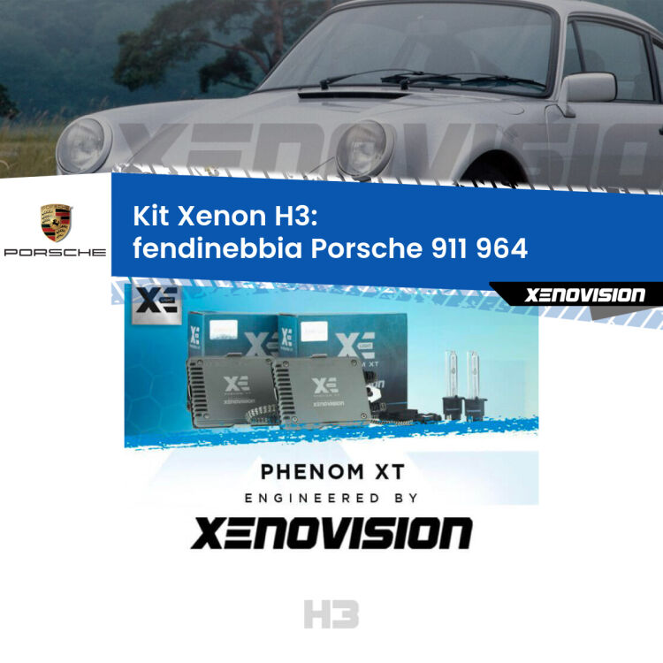 <strong>Kit Xenon H3 Professionale per fendinebbia Porsche 911 </strong> 964 1988 - 1993. Taglio di luce perfetto, zero spie e riverberi. Leggendaria elettronica Canbus Xenovision. Qualità Massima Garantita.