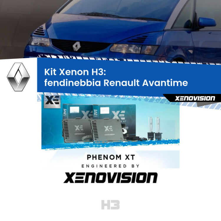 <strong>Kit Xenon H3 Professionale per fendinebbia Renault Avantime </strong>  2001 - 2003. Taglio di luce perfetto, zero spie e riverberi. Leggendaria elettronica Canbus Xenovision. Qualità Massima Garantita.