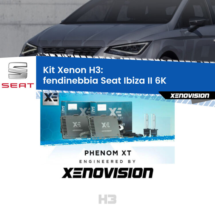 <strong>Kit Xenon H3 Professionale per fendinebbia Seat Ibiza II </strong> 6K 1993 - 2000. Taglio di luce perfetto, zero spie e riverberi. Leggendaria elettronica Canbus Xenovision. Qualità Massima Garantita.