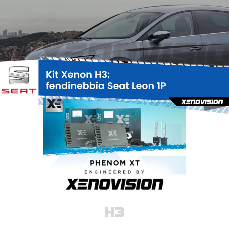 <strong>Kit Xenon H3 Professionale per fendinebbia Seat Leon </strong> 1P 2005 - 2009. Taglio di luce perfetto, zero spie e riverberi. Leggendaria elettronica Canbus Xenovision. Qualità Massima Garantita.