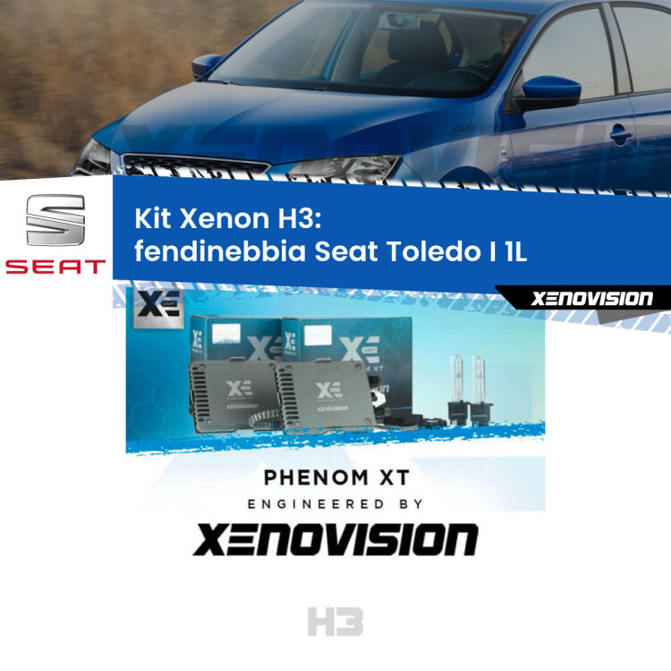 <strong>Kit Xenon H3 Professionale per fendinebbia Seat Toledo I </strong> 1L 1991 - 1999. Taglio di luce perfetto, zero spie e riverberi. Leggendaria elettronica Canbus Xenovision. Qualità Massima Garantita.